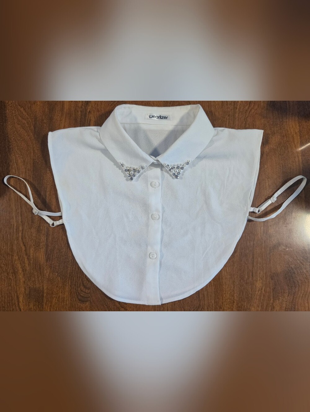 Kids Wearlizer White Embellished Detachable Collar